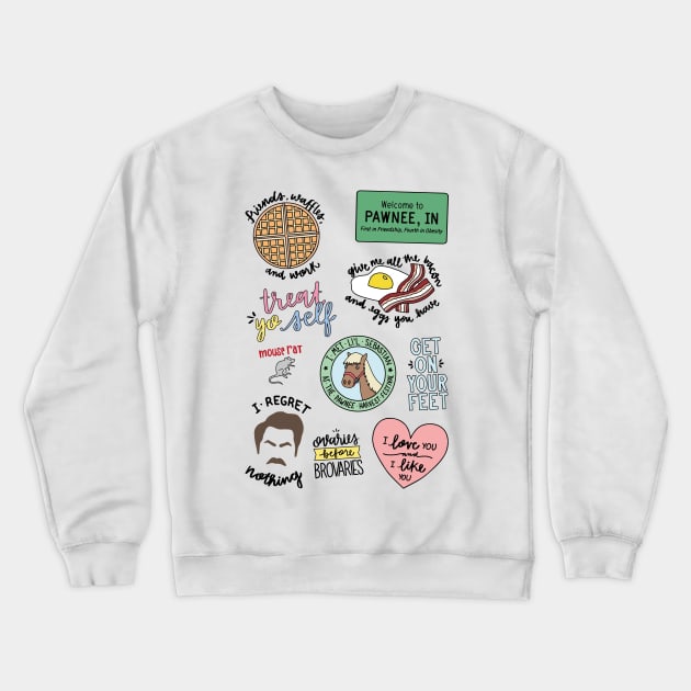 Parks and Recreation TV Show Art Crewneck Sweatshirt by lettersofjoy